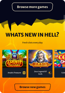 HellSpin mobile screen promotions