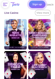 Tsars mobile screen live casino