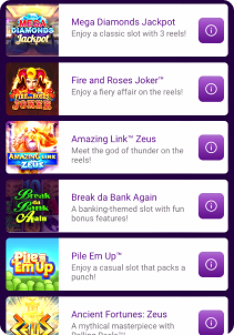 Jackpot City mobile screen slots games