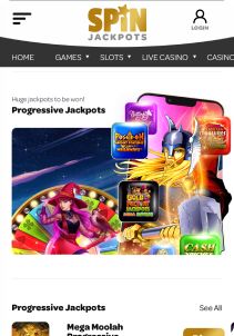 Spin Casino mobile screen promotions
