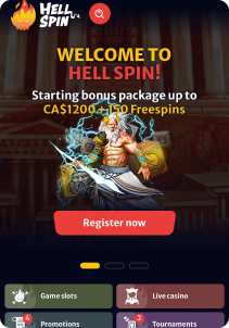 HellSpin mobile screen welcome bonus