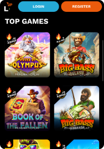 LevelUp mobile screen slots games