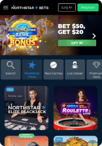 Northstar Bets Casino mobile screen promotions
