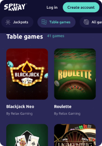 Luckydays mobile screen table games