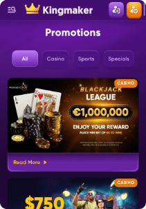 Kingmaker mobile screen promotions