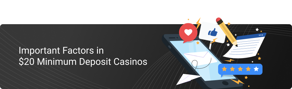How we rate $20 min dep casinos banner