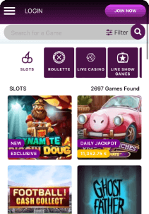 SlotsMagic mobile screen slots games