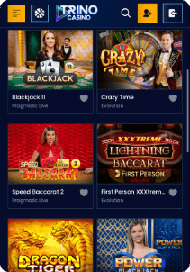 TrinoCasino1 mobile screen live games