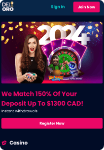 DelOroCasino mobile screen promotions