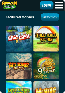 Amazon Slots Casino mobile screen popular games