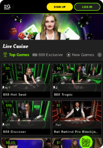 888Casino Screen live casino