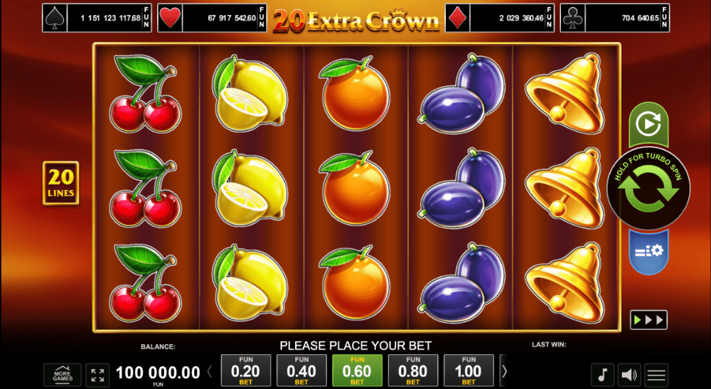 20 Extra Crown (Amusnet) Screenshot1