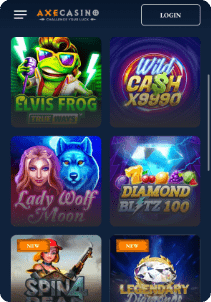 AxeCasino mobile screen slots games