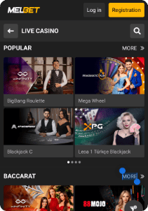 Melbet casino screen live games