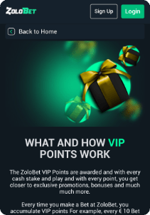 ZoloBet casino screen vip promotions