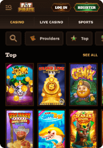 FatPirate casino screen slots games