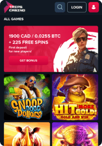 Trip casino screen main page