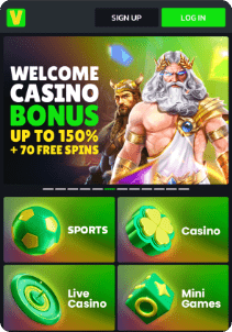 Velobet casino screen main page