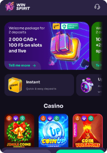 Winspirit casino screen main page