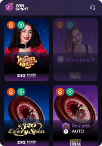 Winspirit casino screen live games