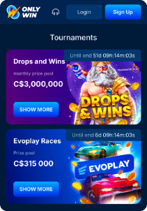 Onlywin casino screen promotions