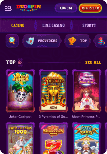 DuoSpin casino screen slots games