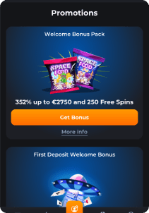 Cosmicslot casino screen promotions