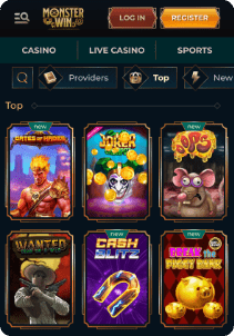 MonsterWin casino screen slots games
