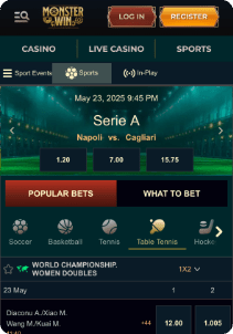 MonsterWin casino screen sports