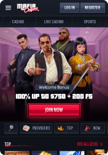Mafia casino screen main page