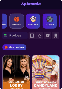 Spinandocasino screen live games