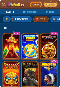WinBay casino screen slots games