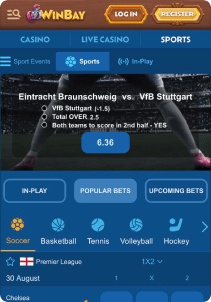 WinBay casino screen sports games