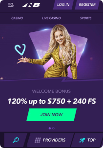 NanoBet Casino Mob Screen main page