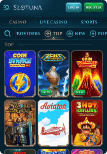 Slotuna Casino Mob Screen slots games