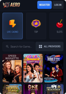 Aerobet Casino Mob Screen live games