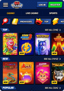 BigClash Casino Mob Screen slots games
