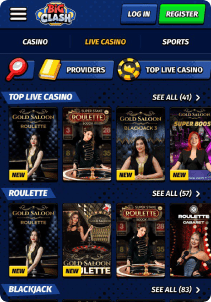 BigClash Casino Mob Screen live games