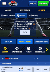 BigClash Casino Mob Screen sports games
