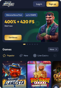 Gangsta Casino Mob Screen main page