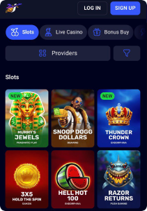 Jet4Bet Casino Mob Screen slots games