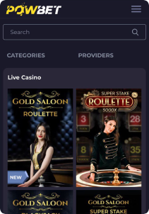 PowBet Casino Mob Screen3 live games