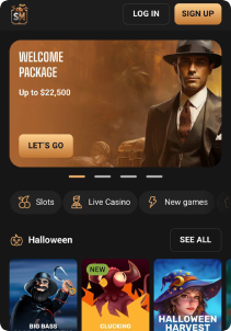 SlotMafia Casino Mob Screen main page