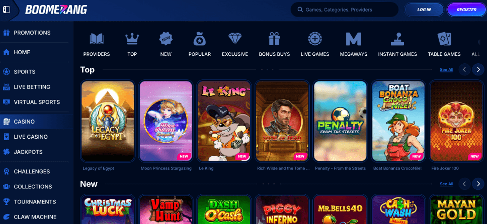 boomerang bet screen