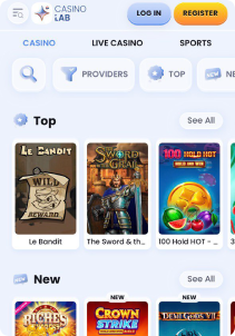 Casinolab Casino Mob Screen slots games