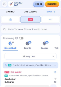 Casinolab Casino Mob Screen sports