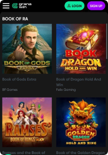 GranaWin Casino Mob Screen slots games