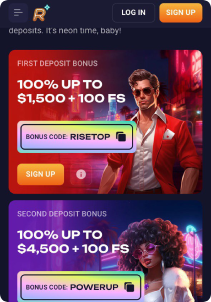 Retro Casino Mob Screen promotione