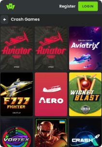 WilderBet Casino Mob Screen crash games