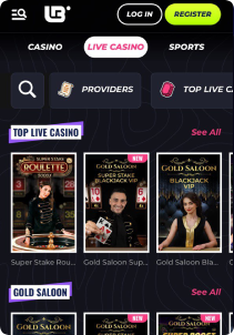 Lunubet Casino Mob Screen live games
